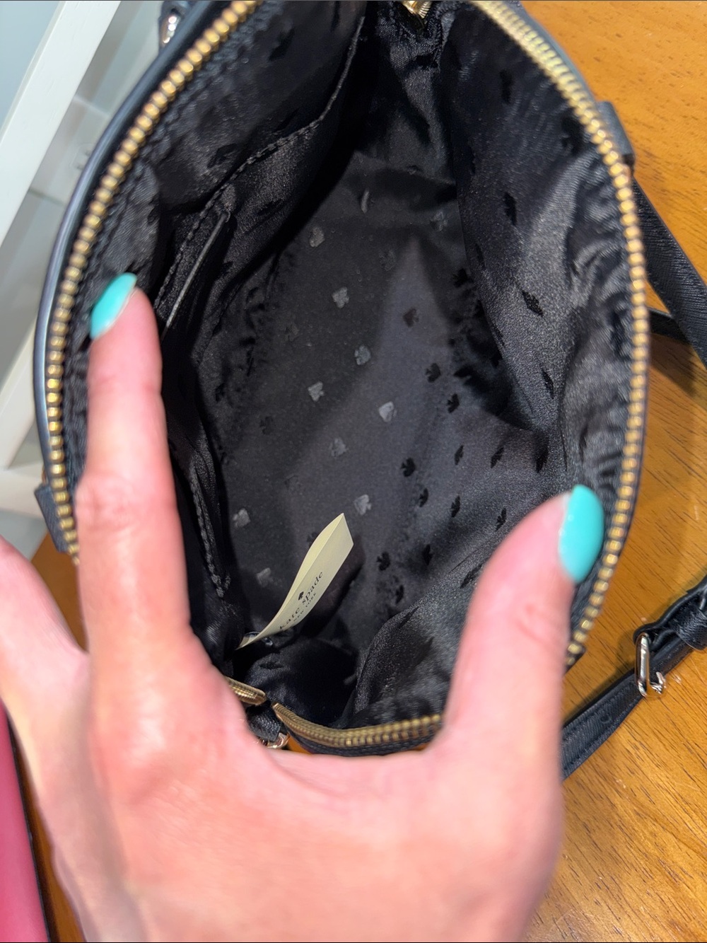 kate spade Black & Blush Floral Dome Satchel with Wallet Set - Picture 7 of 9